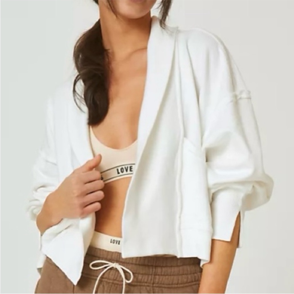 Daily Practice White Cardigan boho slouchy M/L - Picture 2 of 5